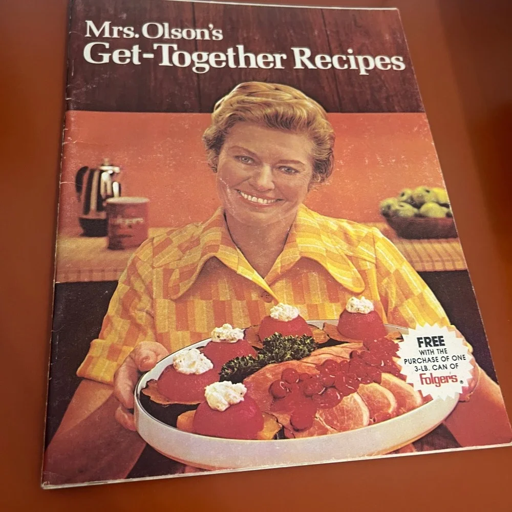 Vintage 1973 Mrs Olsons Get-Together Recipes Folgers Coffee Cookbook Booklet